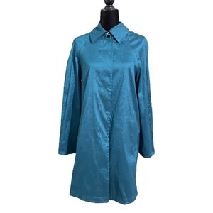 MYCRA PAC Rain Coat Short Length Peacock Teal Color Lace Lining